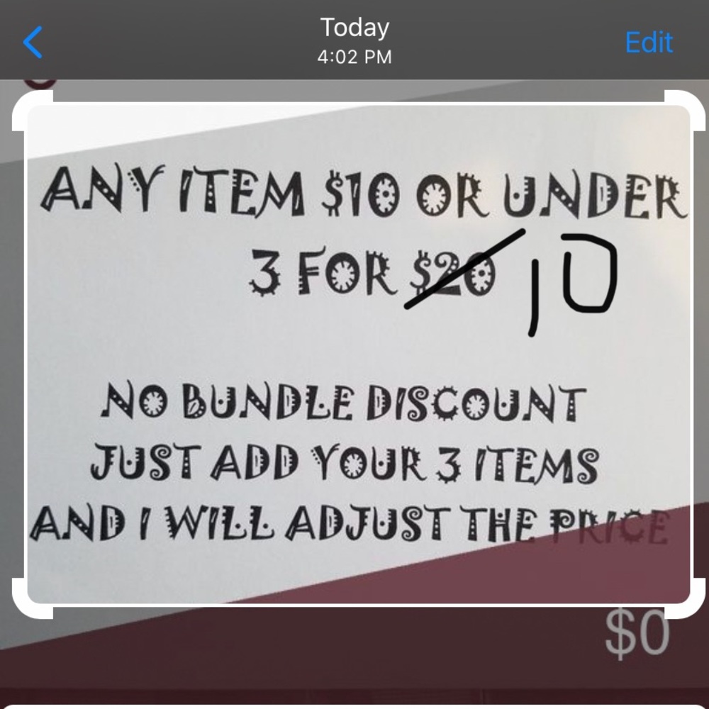 Any items in my closet priced at 10.00 or less!!!